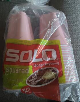 Solo 041165021936 18oz Party Plastic Cups 30 Count Squared Light Pink New Rare Color
