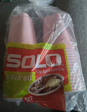Solo 041165021936 18oz Party Plastic Cups 30 Count Squared Light Pink New Rare Color