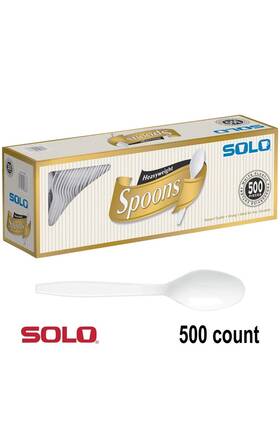 Solo 041165028867 Heavyweight Plastic Spoon White 500-count