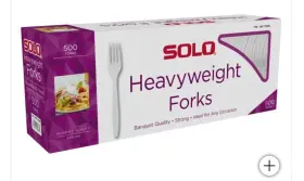 127509 Solo Heavyweight Forks White Plastic Strong Banquet Quality 500 Pieces