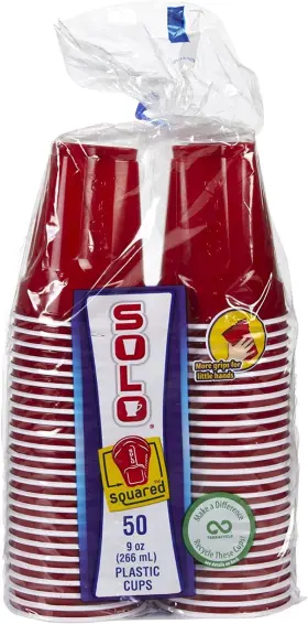 Solo 457252928867 Plastic Party Cups Red - 9 Oz 50 Ct