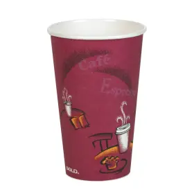 Of16bi-0041 Solo Cup Paper Hot Cups 16 Oz Maroon Carton Of 300