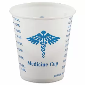 Sccr3 Solo Cups Paper Medical And Dental Graduated 3oz White/blue 100/bag 50