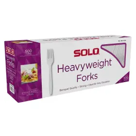 Hwpfl500 Solo Heavyweight Plastic Forks White 500 Count Party Tableware