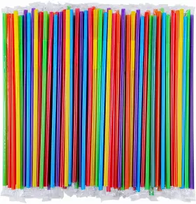 Songnass-3 Songnass 733998833519 Individually Wrapped 100 Pcs Colorful Flexible Plastic Straw Dispo Songnass-3 Songnass 733998833519 Individually Wrapped 100 Pcs Colorful Flexible Plastic Straw Dispo