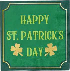 Sophistiplate 810052449128 Happy St. Patricks Day Green Paper Beverage Napkins