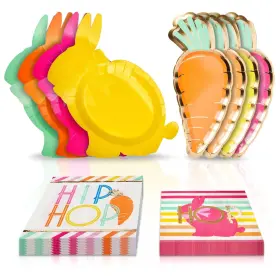 Sophistiplate 840266603252 Table Setting Set For Easter Elegant Disposable Paper Plates