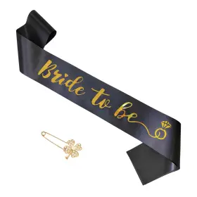 Sovolee 770240704333 Bridal Shower Decorations Black Rose Gold Bride To Be Sash Engagement Party