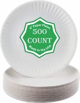 6-500 Spa Stix 810011478886 6 Inch Disposable Paper Plate - Pack Of 500ct Model Ss-paper