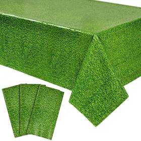 Sparkle And Bash 194425594913 Plastic Grass Tablecloth - Durable Cover 54 Inch X 108 Green