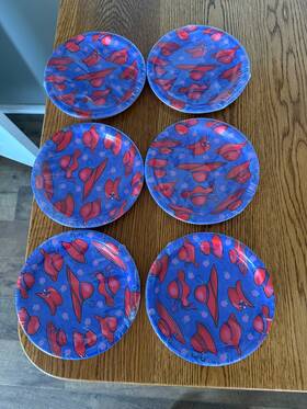 Special Occasions 073525584041 Red And Purple Hat Paper Plates Inch 6 Packages 7 Party Creations