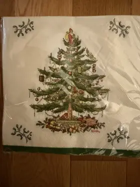 Spode 009292884008 Christmas Tree 40 3-ply Luncheon Paper Napkins - New