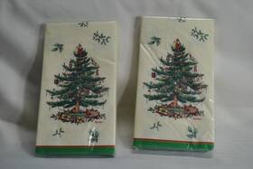 Spode Tw8-2021b Lot Of 2 Christmas Tree C.r. Gibson 16pk Paper Dinner Napkins Sealed