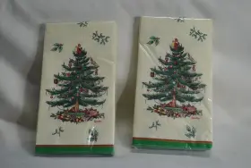 Tw8-2021b Spode Lot Of 2 Christmas Tree C.r. Gibson 16pk Paper Dinner Napkins Sealed