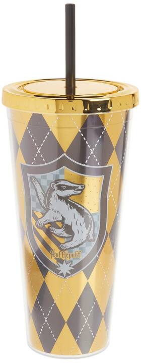 Spoontiques 21611 Harry Potter Acrylic Foil Cup With Straw 20 Ounces Hufflepuff