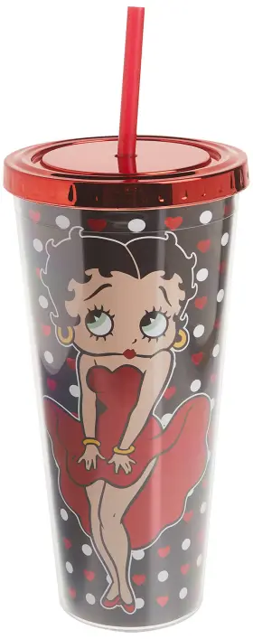 Spoontiques 758606498034 Betty Boop Foil Cup With Straw