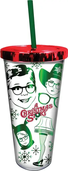 Spoontiques 758606502762 A Christmas Story Foil Cup With Straw