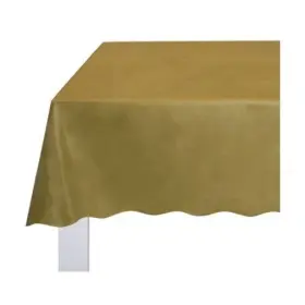 Spritz 084431911135 Table Plastic Cover Tablecloth Solid Dark Matte Gold Rectangle 52 Inch X 108