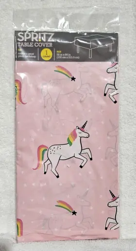 Spritz 192937299791 Pink Unicorn Party Table Cover Plastic 52 Inch X 84 Or Photo Back Drop New