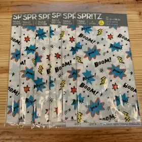 6-lot Spritz 192937341001 Boom Pow 52 Inch X 84 Table Cover Tablecloth Superhero Party Backdrop