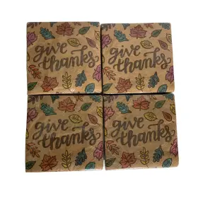 240120094 Spritz Give Thanks Beverage Napkins Thanksgiving Leaves 4 Packages Of 20 Count 3 Ply