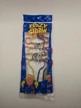 Spritz 886804017945 Crazy Straw Vintage Colorful Drinking Reusable Party Straws Curly Loop