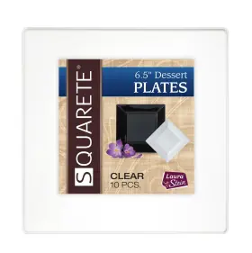 Squarete Hexagons 812514013885 6.5ftft Inch Clear Dessert Plates Party Hard Plastic Elegant Dispo