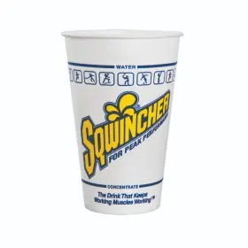 158200101 Sqwincher 1 Case Of 2 000 White 12 Oz. Disposable Cold Waxed Paper Drinking Cups