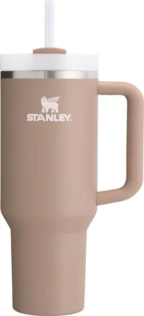 10-11824-156 Stanley Quencher H2.0 Tumbler With Handle And Straw 40 Ounces Almond Rose