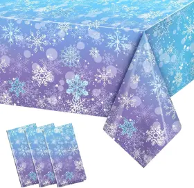 Ah3108-05 Staraise 3pcs Winter Frozen Tablecloth Decorations Blue 220x130cm And Purple