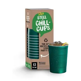 Steel Chill Cups 850035145135 16 Oz. Party Perfect For Cold Drinks Sturdy And Durable Disposable