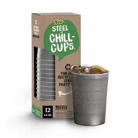 Steel Chill Cups 850035145364 16 Oz. Party Perfect For Cold Drinks - Sturdy And Durable Disposable 1