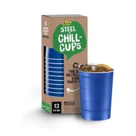 Steel Chill Cups 850035145494 16 Oz. Party Perfect For Cold Drinks Sturdy And Durable Disposable