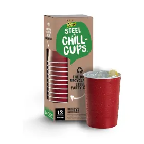 Scc016012rdwhaz Steel Chill Cups New 16 Oz. Party Perfect For Cold Drinks Sturdy And Durable Disposable