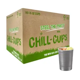 Scc016180gywhaz Steel Chill Cups 16 Oz. Party Perfect For Cold Drinks Sturdy And Durable Disposable