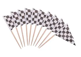 Stidsds 711523712294 Checkered Black And White Racing Cupcake Toppers Flags Mini Small Race Car To