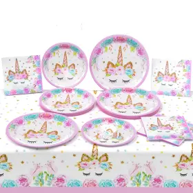 Pa001 Stkygood Unicorn Birthday Decorations Party Set Plates And Napkins 32