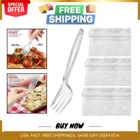 2618 Stock Your Home Heavyweight Disposable Clear Plastic Forks - 300 Pack