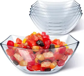Stock Your Home 445042374338 16oz Clear Plastic Serving Bowls 4 Pack Small Disposable Candy Dishes Square Stock Your Home 445042374338 16oz Clear Plastic Serving Bowls 4 Pack Small Disposable Candy Dishes Square