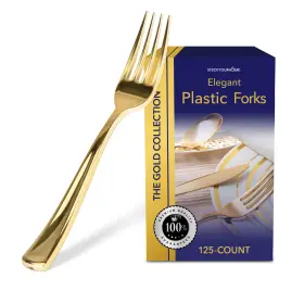 1011 Stock Your Home 817496020395 125 Disposable Heavy Duty Plastic Count Pack Of 1 Gold