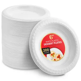 Stock Your Home 840342302963 200 Count Premium White Plastic Plates 6 Inch Small Stock Your Home 840342302963 200 Count Premium White Plastic Plates 6 Inch Small