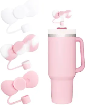 Ss-xgfcs-01 Store 3 Packs Cute Bow Straw Covers Cap Toppers Compatible With Stanley 30&40 Oz Tumbl