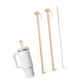 Strendier Hebeicrmy-sw1 2 Pack Reusable Silicone Straws For Stanley Cups 20oz 30oz 40oz 12 Inch Long