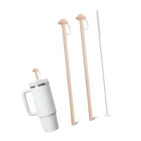 Hebeicrmy-sw1 Strendier 2 Pack Reusable Silicone Straws For Stanley Cups 20oz 30oz 40oz 12 Inch Long