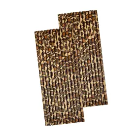 Str-0667 Strendier Leopard Print Paper Straws - Animal Safari Theme Party Supply