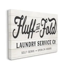 Stupell Industries 196216061949 Farmhouse Fluff And Fold Laundry Advertisement Rustic Pattern Designed By Le