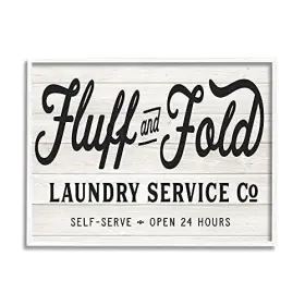 Stupell Industries 196216062014 Farmhouse Fluff And Fold Laundry Advertisement Rustic Pattern Designed By Le
