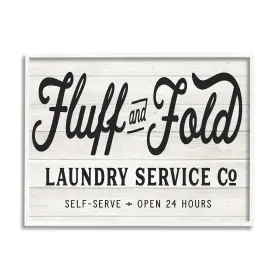 Stupell Industries 196216062021 Farmhouse Fluff And Fold Laundry Advertisement Rustic Pattern Designed By Le