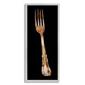 Stupell Industries 197081059628 Kitchen Fork Silverware Cutlery Painting Black Background Design By Adolf Ll