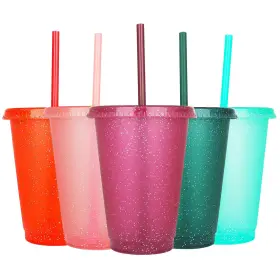 Suertestarry 791519442275 16oz Tumbler With Straw And Lid Water 5 Pack Rainbow Glitter Suertestarry 791519442275 16oz Tumbler With Straw And Lid Water 5 Pack Rainbow Glitter
